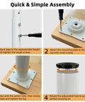 Quick assembly instructions for Heavy Duty Adjustable Table Legs 24 To 40 Inch Metal Base With Twist Adjust Leveling Pads Set Of 4.