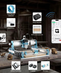 SainSmart Genmitsu 4040-PRO MAX CNC router with 710W motor and linear rails; offline controller shown.