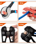 Heavy Duty Battery Cable Lug Crimping Tool For AWG 8 To 1/0 Copper And Aluminum Lugs, One Hand Adjustable Wheel, Non Welding Electrical Connection, Durable, Workhorse Quality, Easy To Use, Great For Auto And Marine Applications. Adjustable battery lug crimper for AWG 8-1/0 cables