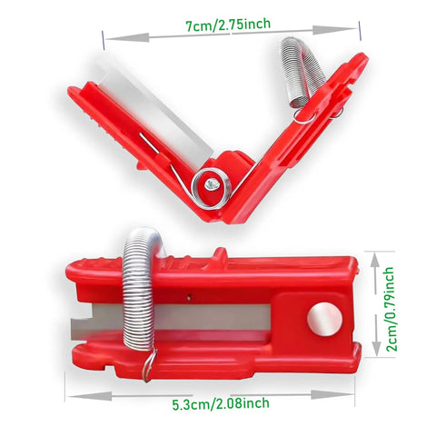 All Purpose Gardener Thumb Knife And Pruning Shears With No Fuss Design For Leaf Trimming Fruit Picking Plant Trimming Stainless Steel Lightweight Garden Snips, red, side view.