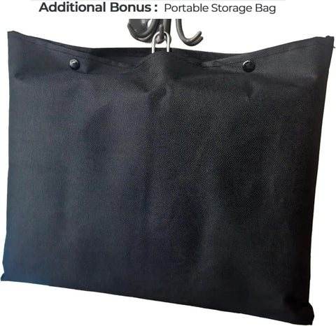 Portable storage bag included with Portable Stainless Steel BBQ Grill Basket With Folding Handle For Camping Perfect For Fish Shrimp Veggies And More Heavy Duty Mesh Keeps Food From Falling Through Includes Carry Bag Great Gift For Dad Husband Or Friends