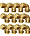 Three Quarter Inch Push Fit Elbow Fittings 12 Pack No Tools Needed Easy Quick Connect For Copper PEX CPVC Brass Plumbing Pipes