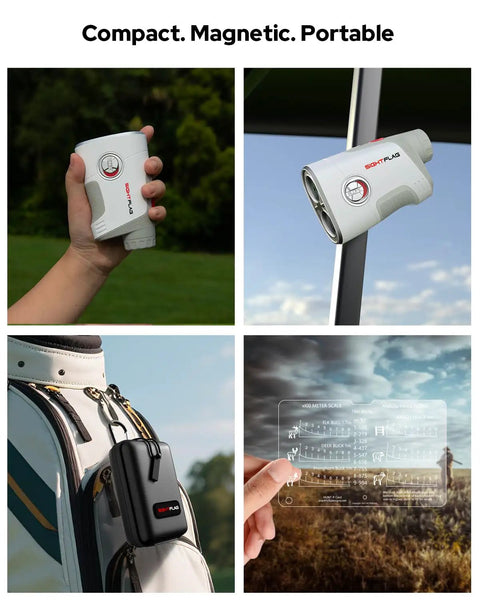 GF2 Golf Rangefinder With Slope And Flag Lock And Vibration 1300 Yards Laser Range Finder 7.5X Magnification 0.3 Yard Accuracy Rechargeable Magnetic Mount Type C Charging Gift For Men And Women, handheld with magnetic mount