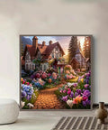 5D Diamond Painting Kit For Adults And Beginners Easy DIY Flower House Art With Full Round Drill Diamonds