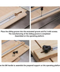 Assembly process of heavy duty aluminum T track miter jig for woodworking and CNC projects with saws routers and fences