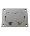 Aluminum Duplex Receptacle Wall Plate 828R-TCAL White No Fuss Snap In Mount For Standard Outlets, top view