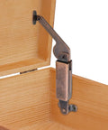 Spring Lid Support Hinge Set Left And Right With Screws No Fuss Install for cabinet box chest; light duty iron hinge on wood box