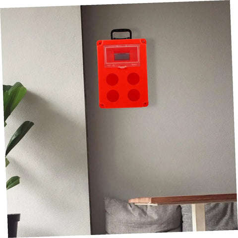 Portable Weatherproof Outdoor Electrical Junction Box With Impact Resistant Plastic Enclosure Mounted on Wall Interior View.