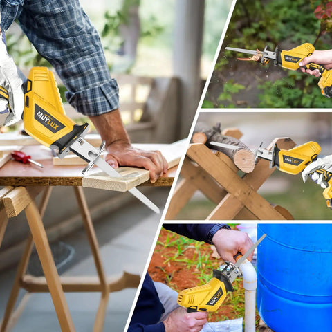 Cordless Reciprocating Saw With 20V Battery And Charger Variable Speed 0 to 3500 SPM Tool Free Blade Change
