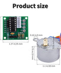 Two Sets 28BYJ48 5V DC Stepper Motor With ULN2003 Driver Board showing dimensions of 35mm by 32mm and motor size