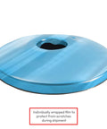 Slick 1/2 In Escutcheon Plates With Badass Sure-Grip Seal Hide Ugly Pipe Gaps on Copper Pex Cpvc Lines No Rattle in blue finish.