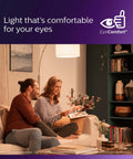 Couple reading under Ultra Definition Daylight LED A19 Bulbs 60W Equivalent 800 Lumen 4 Pack Dimmable Flicker Free lighting