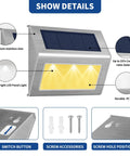 Stainless Steel Solar Step Lights Outdoor Waterproof LED Path Lights For Garden Yard Patio Deck Warm White 6 Pack Easy Install