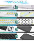 Comparison of features for Beastly 600W Outdoor LED Flood Lights 2 Pack, highlighting design and performance differences.