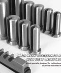 Pro Grade High Speed Steel Keyway Spline Broaching Set For Inch And Metric Sizes, Includes 5 Broaches, 18 Bushings, And 7 Shims
