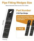 Three Quarters Inch By Four Inch Pipe Spacer Wedge Step Gauge For Welding Alignment Pro Grade Dual Wedge Tool With Lanyard Hole Pipefitter Essentials Great For Precise Gap Setup On Plate And Pipe 2 Pack shown with measurement details