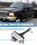 Beefed Up Door Check Strap For F650 And F750 Front Doors Fits 2000 To 2003 And 2015 To 2019 with truck in background
