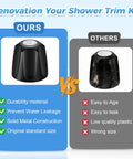 Comparison of 3 Piece Matte Black Tub And Shower Knob Replacement Kit and old knob, showing durability and design differences