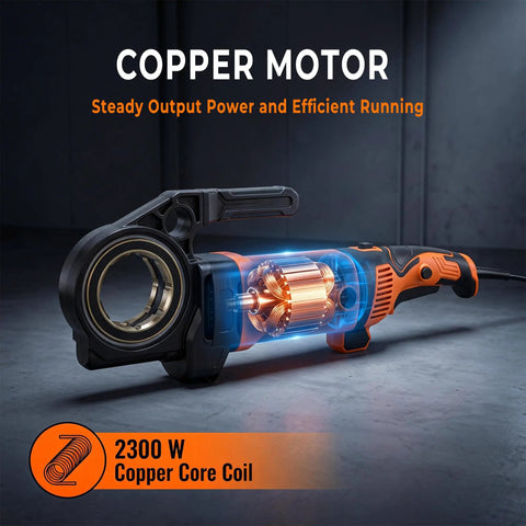 Heavy Duty Electric Pipe Threader Kit With 2300W Copper Motor showing motor internals