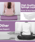 Ultra Plush Velvet Yoga Bolster Set With High Density Foam Cushions For Restorative Yoga And Meditation Rectangular and cylindrical purple bolsters shown