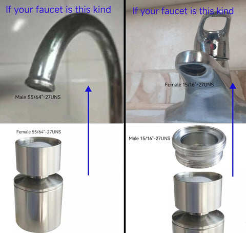 Comparison of faucet types for Total Game Changer Brushed Nickel Faucet Extender With 360 Degree Swivel And Dual Flow Spray Nozzle.