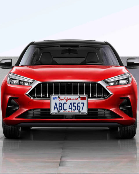 Front License Plate Holder Bracket Universal Plastic Front Car Tag Mounting Frame With Copper Thread Inserts on red car