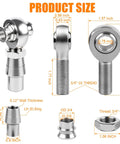 Beefed Up 3/4 Inch Chromoly Heim Joint Rod End Kit with detailed size measurements and features for offroad builds.