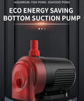 Submersible Water Pump For Aquarium Fish Tank And Hydroponics, Ultra Quiet 28dB Operation, shown with red and black design.