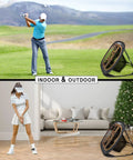 Pro Grade Golf Chipping Net With Dual Turf Hitting Mat For Indoor And Outdoor Target Training Includes 12 Foam Practice Balls And 2 Pins