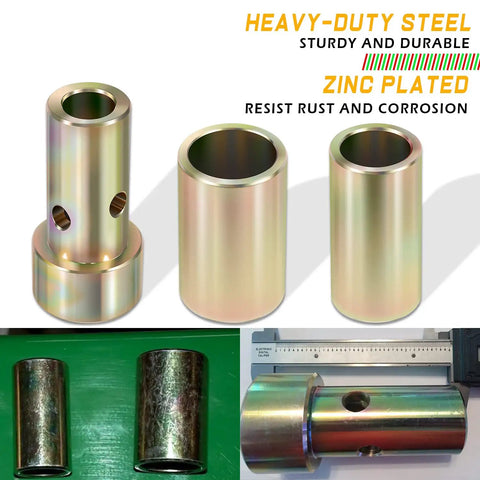 Cat 1 Quick Hitch Adapter Bushing Kit For Category 1 3 Point Tractors And Implements, Durable Quick Hitch Accessory To Secure Attachments, Easy Install, Fits Most Cat 1 3 Point Systems, zinc-plated steel bushings