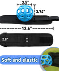 Smart Ball Golf Training Aid For Swing Practice And Posture Stop Chicken Wings Build Muscle Memory Easy Beginner Friendly Swing Trainer Ball With Wrist Strap For Precise Consistent Hits, blue ball with black wrist strap, dimensions labeled.