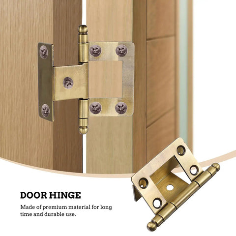 Vintage Style Solid Metal Cabinet Door Hinges 19mm Non Mortise Folding Hinges for Wooden Doors and Room Dividers Installation