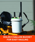 Zero Turn Mower Bucket Holder Handle Bracket For 5 Gallon Bucket Transport Fits Multiple ZT Brands Easy On Off Mower Accessory