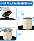 1 Pack Wet Dry Cartridge Filter Replacement For Vacuum Fits 9 17816 And Most 5 To 32 Gallon And Larger Vacs Easy Installation