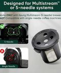 Reusable K Cups For Supreme Series With Multistream Technology showing compatibility with 5-needle systems