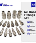 Cosmostar 16-piece metal air hose fittings set with 1/4-inch NPT quick-connect couplers for air compressors