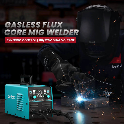 3 In 1 MIG TIG Stick Welder, 145 Amp, 110V 220V Gasless Flux Core Welder With Digital Screen in use