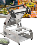 Super Cool Commercial Handheld Meat Tray Heat Sealer For Restaurants And Shops with stainless steel grip and adjustable settings.