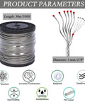 1/8 Inch Stainless Steel Wire Rope Kit with 100 Feet Vinyl Coated Cable and product features diagram