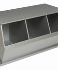 Silver Stackable 3 Bin Storage Cubby For Toys And Crafts, Wide Mouth Bins, No Fuss Expandable Design, Solid Panel Construction