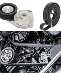 Heavy Duty Drive Belt Tensioner Assembly For Dodge Ram 1500 2500 3500 2003 Through 2008 Trucks Keeps Engine Smooth No Squeak Noise Or Vibration Ever Again Parts Match OEM 53032130AC 38058 38382 Guaranteed Quality, shown with pulley and belt