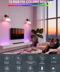 HOJOYRI Black Recharge Battery Operated Wall Sconces Set of Two with Remote illuminating a modern living room with warm lighting.