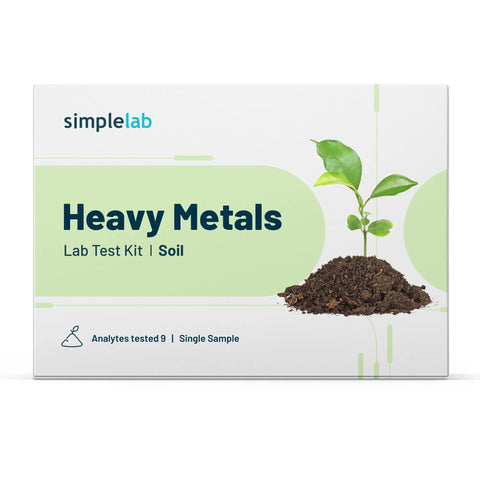 At Home Heavy Metals In Soil Test Kit With Nine Compounds Including Lead, Arsenic, And Copper, Lab Certified Analysis, box image