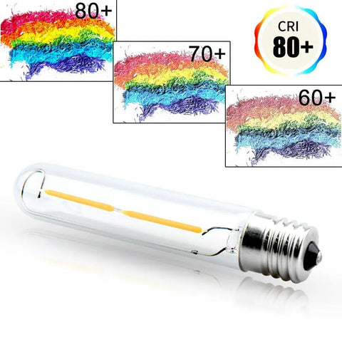 2W LED T6.5 E17 Exit Sign Clear Bulb Daylight 6000K For Refrigerator Freezer Replaces 20W Incandescent Energy Saving Eighty Percent Pack Of Four Appliance Bulb with CRI 80+.