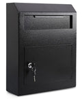 Key Drop Box Wall Mount With Lockable Mail Slot For Cash Deposits, Secure Business Depository Safe, Indoor Use, Black Finish, 0.43 Cubic Feet