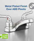 Two Lever Bathroom Sink Faucet with Elegant Arc Spout in Brushed Satin Nickel Finish built to last metal plating over ABS