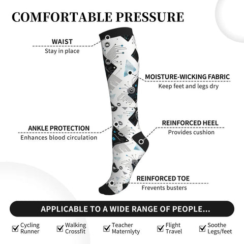 Top Tier Gear Chip Industrial Socks With 15-20mmHg Graduated Compression For Calf Support, featuring moisture-wicking fabric.