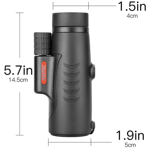 Compact 8x42 Monocular Telescope For Outdoorsy Adventurers Waterproof Fogproof Shockproof With Hand Strap HD View side view