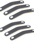 Six Piece Leather Furniture Handles Set For Drawers And Cabinets 5.6 Inch Black Leather Drawer Pulls With Screws