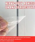 Indoor And Outdoor Clear Window Weather Sealing Tape For Draft Prevention being applied to window frame, 2 inch by 30 yards